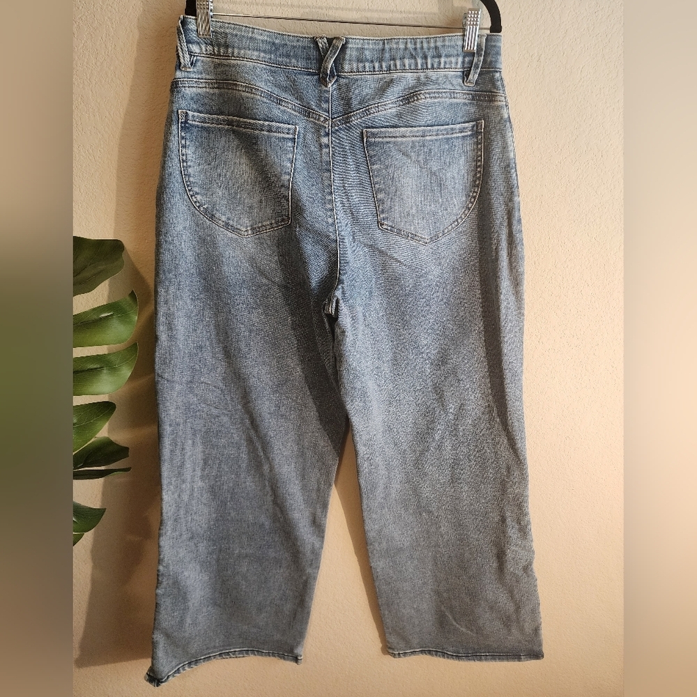 NWT Democracy High Waist Faux Pearl Wide Leg Jeans - Picture 6 of 8